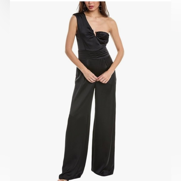 Ramy Brook Pants - Ramy Brook Womens Claire One Shoulder Jumpsuit in Black NWT
